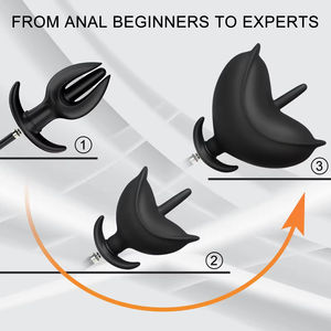 Plug anal gonflable en forme de bourgeon floral avec pompe séparée, extensible, grand plug anal, masseur de prostate, dilatateur anal, jouets sexuels anaux pour hommes et femmes - Product Image 3