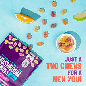 Gummies aux <span class=keywords><strong>champignons</strong></span> biologiques OEM : Ashwagandha, Crinière de lion, Reishi, Cordyceps, Queue de dinde, Maitake, Shiitake, Chaga, qualité alimentaire, antioxydant - Product Image 2