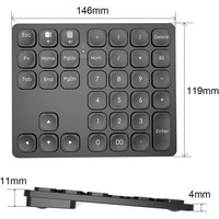 Keyboard Numerik Nirkabel Ergonomis RGB JOMAA Baru, Keypad Numerik Isi Ulang, Keyboard Nirkabel BT untuk Laptop Tablet