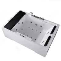 Baignoire de massage rectangulaire de luxe pour 2 personnes avec jets d'hydrothérapie, spa intelligent en acrylique pour projets hôteliers