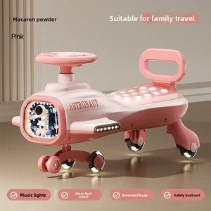 Jouet pour tout-petit, trotteur pour bébé, voiture à bascule à quatre roues en plastique, dessin animé, anti-retournement, avec musique, roues lumineuses, pour les enfants de 2 à 5 ans - Product Image 3