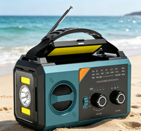 Radio météo portable d'urgence 20000mAh, solaire, à manivelle, lampe torche, sirène SOS, NOAA WB AM FM