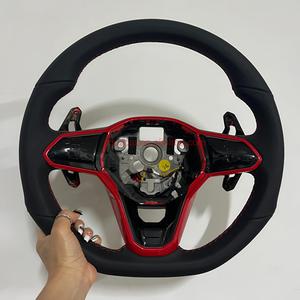 DOS Marco <span class=keywords><strong>rojo</strong></span> Volante Cuero Gamuza para Golf MK7 <span class=keywords><strong>GTI</strong></span> GTD GTE R 2013-2020 <span class=keywords><strong>Polo</strong></span> <span class=keywords><strong>GTI</strong></span> para Tiguan Passat - Product Image 1