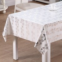 Nappe en PVC RNPT avec motif à carreaux répétitifs et support en tissu pour tables à manger
