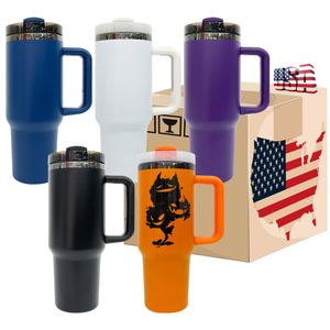 Thermos Coffee 2025 <b>Hot</b> and Cold 40 oz Mugs with Handle Stainless Steel Laser Engraving Black Plated 40oz Tumbler for Halloween - Product Image 1