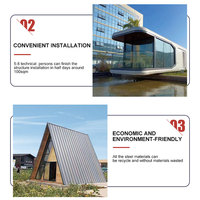 Villa de luxe préfabriquée, maisons en panneaux sandwich, construction en ossature métallique, montage facile, faible coût
