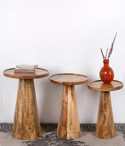 Mesa de Centro Moderna y Tradicional de Madera Maciza con Altura Ajustable, Diseño Ecológico para Sala de Estar, Apartamento, Villa, Hotel - Product Image 1