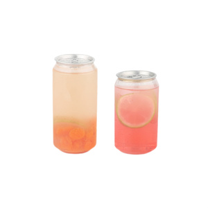 Lata de Plástico PET OEM a Bajo Precio, Lata de Plástico Transparente para Bebidas, Botella para Refresco con Tapa de Aluminio para Jugo de Fresa, Kiwi, Naranja - Product Image 4