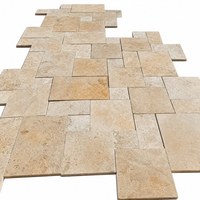Dalles de travertin naturel taillées sur mesure pour l'extérieur, pavés en pierre naturelle pour patio, terrasse de piscine, revêtement mural, revêtement de sol