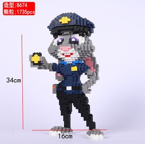 Factory Direct <span class=keywords><strong>Large</strong></span>-<span class=keywords><strong>Size</strong></span> Nick Fox Judy Rabbit <span class=keywords><strong>Building</strong></span> Block Toy Set High-Difficulty Puzzle Presente para Meninos Meninas Pequena Partícula - Product Image 2