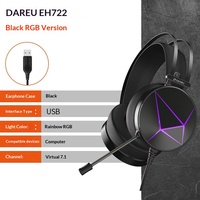 Auriculares para Juegos Dareu con Cable USB, Sonido Envolvente Virtual 7.1, Control Táctil RGB, Micrófono con Cancelación de Ruido, para PC y Portátiles