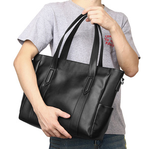 Men's Handbag Top Grain Cowhide Large Capacity Business Shoulder <b>Bag</b> Crossbody Tote <b>Bag</b> Solid Color Leisure Travel - Product Image 4