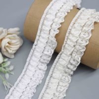 Dentelle Raschel froncée en nylon et coton, motif floral, pour poignets de chemisier et vêtements de nuit de mariée – Vente chaude du fabricant