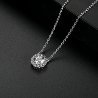 LUOTEEMI — collier pour Couple, chaîne en pierre de zircone cubique, coupe ronde, à la mode, bijoux d'amour, cadeau