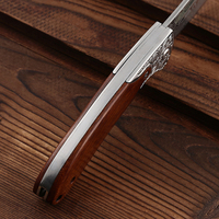 Couteau pliant multifonctionnel EDC de haute qualité Bochen, en acier damas, avec manche en bois, pour la chasse, la survie, couteau de poche