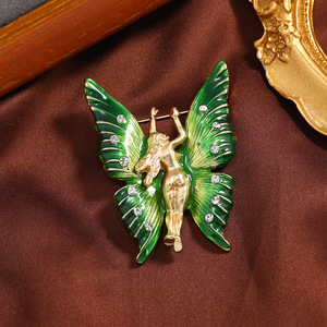 Broche de Noivado e Casamento de Luxo Leve, Série Turquesa Retrô, com Cristal em Liga de Alta Qualidade e Cravação em Gota de Óleo - Product Image 2