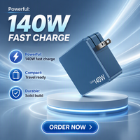 NIUBAILE Chargeur rapide personnalisable 140W PD3.1/QC3.0 2 ports Type-C 1 port USB - Global 100-240V Matériau ABS/PC ignifuge écologique
