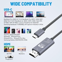 Cable trenzado de audio y vídeo 4K USB C a HDMI para MacBook Pro y iPad Pro y Samsung y más
