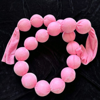 Guirlande de boules en velours rouge, ornements en pompons de tissu, décorations suspendues pour arbre de Noël, fenêtre, cheminée, fête à domicile