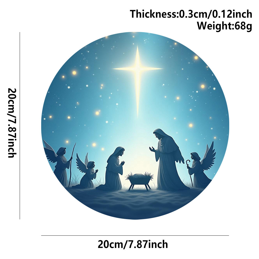 Wooden decorative listing under the stars jesus nativity