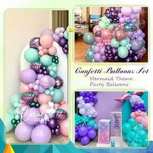 Kit de ballons en gros sur le thème de la sirène : Ensemble de ballons en latex et feuille de sirène avec confettis pour la décoration d'anniversaire, de mariage et de festival - Product Image 3