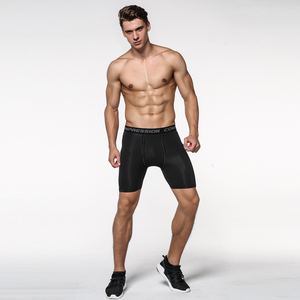 Pantalones cortos deportivos de cintura alta elástica para hombre, venta al por mayor, pantalones cortos para correr, entrenamiento, Fitness, ropa deportiva para hombre - Product Image 1