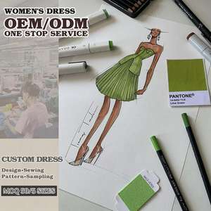 निजी लेबल महिला डिजाइनर ब्रांडेड कपड़े निर्माता थोक पोशाक मुक्त नमूना ओम महिलाओं के लिए ग्रीष्मकालीन पहनने के लिए - Product Image 1