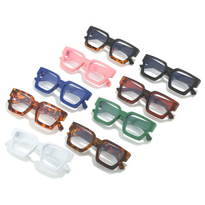 2023 nouveau pas cher Vintage surdimensionné carré métal cadre lunettes Anti lumière bleue filtre ordinateur acétate lunettes unisexe pour hommes 2022 - Product Image 5