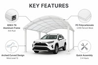Cochera Doble de Aluminio Reforzado con Techo Impermeable para 2 Autos, para Exteriores, Patio de Villa, Entrada de Vehículos