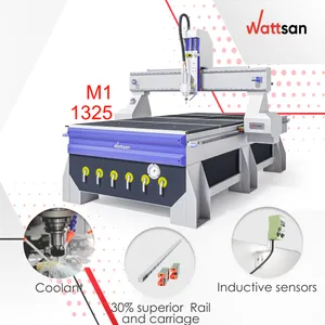 واتسان 2024 توريد المصنع M1 1325 1300*2500*300 مم 4.5kw 6kw الخشب/المعدنية cnc طحن آلة cnc راوتر 2500 1300 180