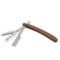 Couteau à lame pliante en acier inoxydable pour barbier, outils pour la barbe, rasoir droit durable pour hommes, logo accepté