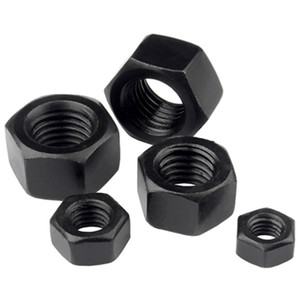Tuerca Hexagonal Negra de Acero al Carbono de Alta Calidad y Resistencia Grado 4 / 5 / 6 / <span class=keywords><strong>8</strong></span> / 10 / 12 UNC UNF 3/16 1/2 5/32 DIN934 - Product Image 4