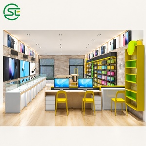 ร้านซ่อมโทรศัพท์รุ่นใหม่ล่าสุด เฟอร์นิเจอร์ไม้ เคาน์เตอร์ ตู้โชว์โทรศัพท์ ร้านซ่อมมือถือ ตกแต่งภายในดีไซน์โดดเด่น - Product Image 2