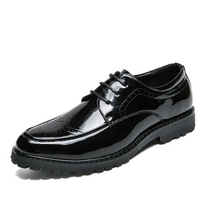 Chaussures habillées <span class=keywords><strong>pour</strong></span> hommes à semelle épaisse et à bout rond, style anglais, <span class=keywords><strong>pour</strong></span> le travail et les déplacements, surface brillante - Product Image 1