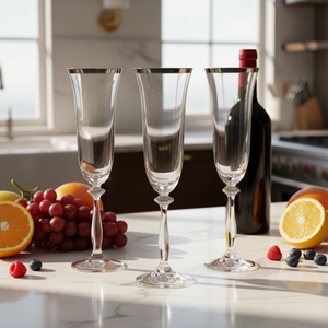 Flûte à champagne en <span class=keywords><strong>cristal</strong></span> soufflé à la main avec bord doré, sans plomb, en gros, vaisselle <span class=keywords><strong>de</strong></span> luxe pour restaurant - Product Image 4