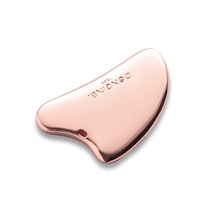 Nouveauté : Outil de massage traditionnel en forme de cœur, couleur or rose, avec impression sérigraphique et logo en relief