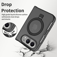 Coque arrière magnétique pliable Letang avec béquille pour iPhone Duo, antichoc, givrée, rigide, protection anti-rayures de la charnière