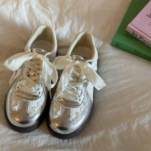 Zapatillas Deportivas Casuales Versátiles Gris Claro, con Cordones, Forma de Bailarina, Malla Transpirable, para Mujer, para Deportes al Aire Libre - Product Image 3