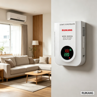 Stabilisateur de tension monophasé mural de type relais AVR 100-260V AC vers 220V avec écran LCD, en cuivre et PC, pour climatiseur