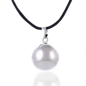 Серебряное ожерелье, блестящее винтажное ожерелье для беременных, подвеска бола, длинная цепочка 40 дюймов, ожерелье для матерей, ювелирные изделия