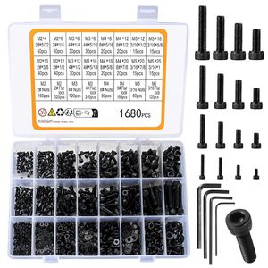 Blackened High Strength Hex Socket Head Screw Set 1680pcs With Cup Head And Nut Box Industrial Grade A SCM435 Alloy Steel - Product Image 2