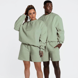Conjunto Deportivo de Dos Piezas Unisex con Logotipo Personalizado, 100% Algodón, Secado Rápido, Transpirable, Ropa Deportiva Informal de Verano, Sudadera con Capucha y Pantalones Deportivos - Product Image 1