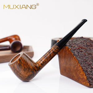 Muxiang Wood Smoking Pipe Billiard Shape Handmade Briarwood Tobacco Pipe Classic Freestyle Design - Product Image 2