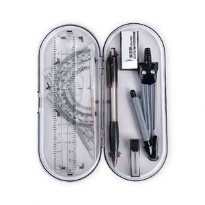 Kit de Geometría Matemática para Estudiantes, 8 Piezas/Juego, Compás Escolar, Borrador, Lápiz Mecánico y Regla, Juego de Artículos de Papelería - Product Image 1