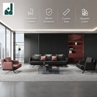 Ensemble de canapés de bureau modernes, modulaires, gain de place, en cuir écologique, durables, avec éponge haute densité, pour les espaces publics et les salles d'accueil