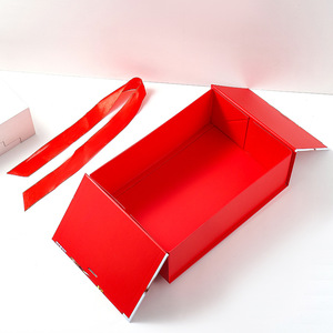 EVERWIN Red Double Door <b>Christmas</b> Gift Boxes With Ribbon Rigid Paperboard Premium Folding Packaging <b>Box</b> - Product Image 3