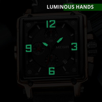 Montre pour homme MEGIR 2061 créative 2022, montre chronographe de luxe à quartz, montre-bracelet en cuir pour homme, montre de sport