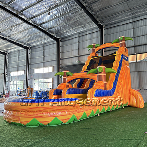 Phổ biến PVC đá cẩm thạch màu vàng <span class=keywords><strong>Inflatable</strong></span> thư bị trả lại nhà với <span class=keywords><strong>Slide</strong></span> <span class=keywords><strong>Inflatable</strong></span> trẻ em trượt trượt nước với hồ bơi - Product Image 1