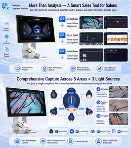เครื่องวิเคราะห์หนังศีรษะ AI ราคาโรงงาน ภาพคมชัดระดับ HD วิเคราะห์ข้อมูลการสแกนหนังศีรษะเต็มรูปแบบ อุปกรณ์วิเคราะห์เส้นผม สำหรับร้านเสริมสวย คลินิก และใช้ในบ้าน - Product Image 3