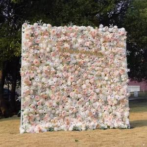 Lianshu 3D Roll Fabric <span class=keywords><strong>Cloth</strong></span> <span class=keywords><strong>Backdrop</strong></span> Sutra Hitam Bulu Bunga Mawar Buatan Campuran Dinding Bunga Dekorasi Tahun Baru - Product Image 3